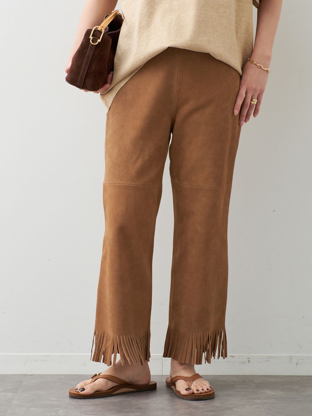 マディソンブルー クロップドチノパンツ　ドゥーズィエムクラス MADISONBLUE / マディソンブルー】 FRINGE PANTS SUEDEの