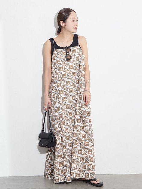 別注【SARA MALLIKA/サラマリカ】COTTON POPLIM PRINT CAMI DRESS