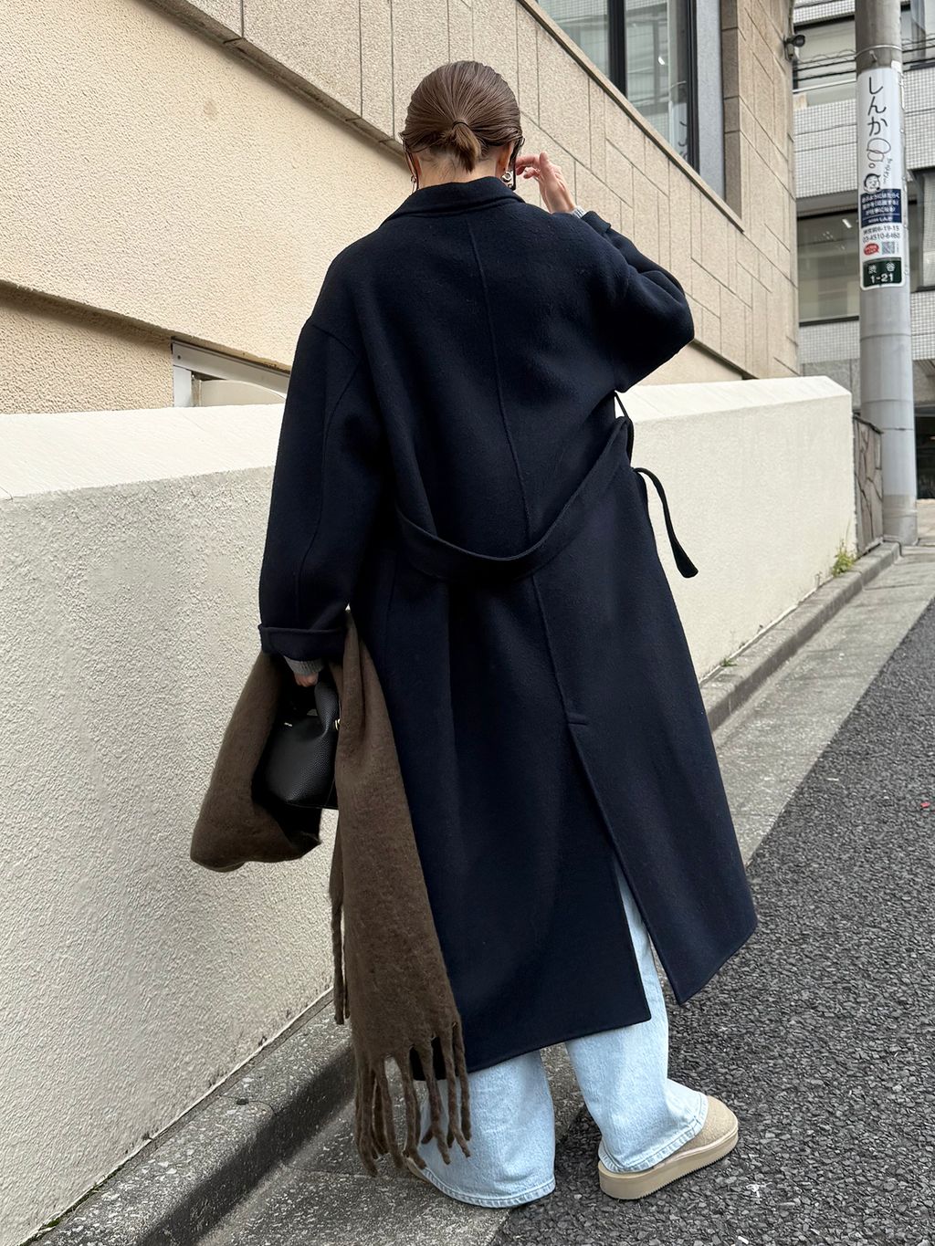 souple wool ダブルフェイスロングコートのコーディネートスナップ