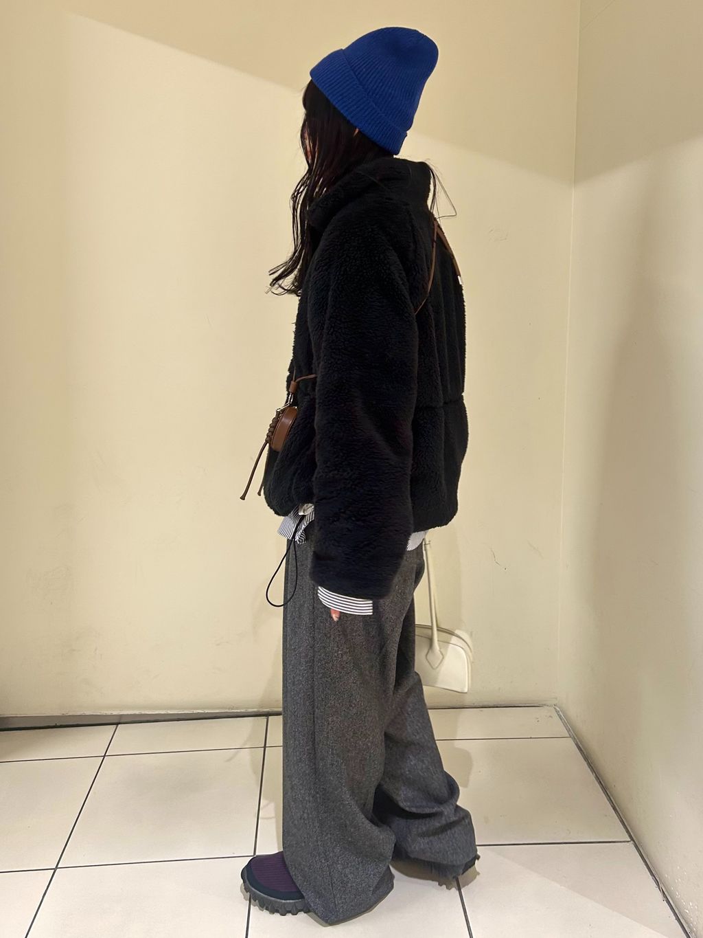 追加》ECOPEL ソフトフリースファーブルゾンのコーディネートスナップ