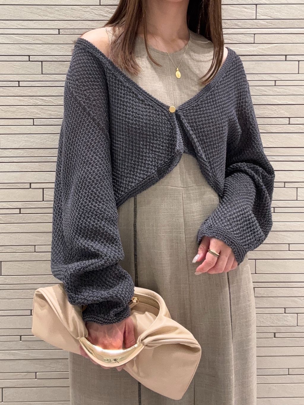 追加・新色》【洗える】ペーパーヤーン カノコショートVカーディガンの
