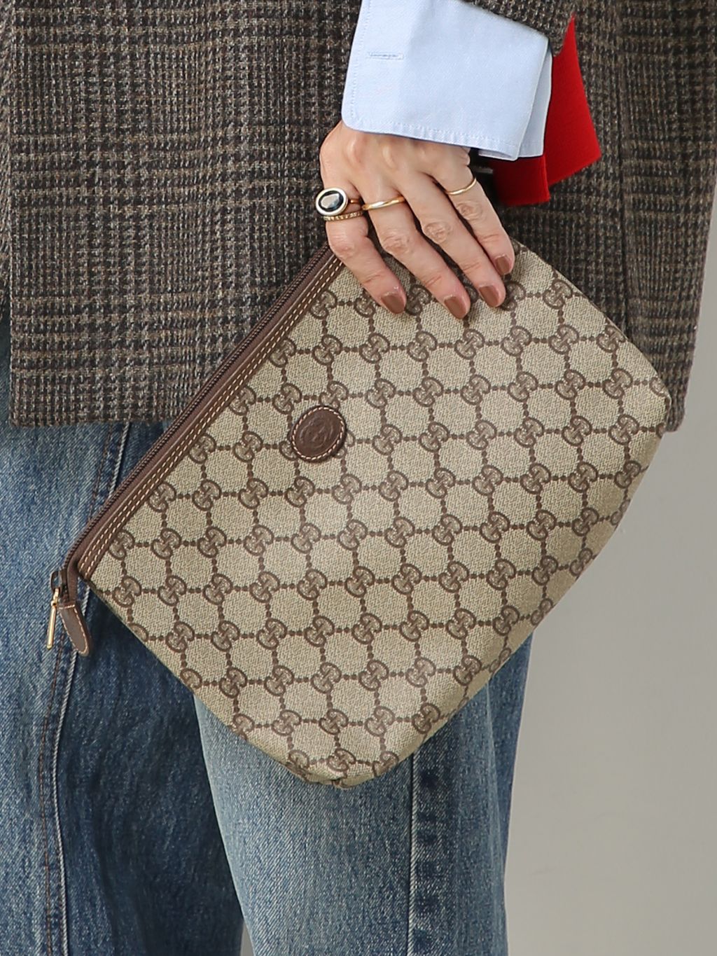 VINTAGE GUCCI /グッチ】 クラッチバッグ ggのコーディネートスナップ