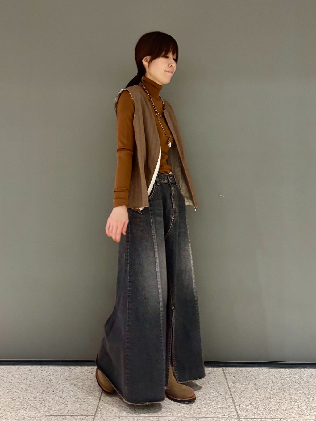 13OZデニム スウィッチスカート（BLK）のコーディネートスナップ（S.S