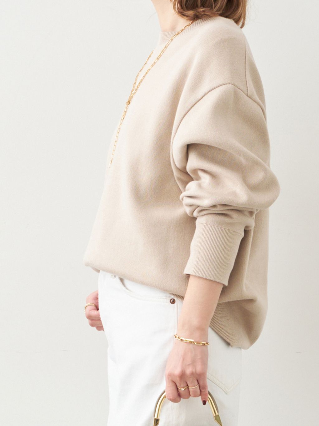 SMOOTH TOP クルーネック プルオーバーのコーディネートスナップ（MIZU