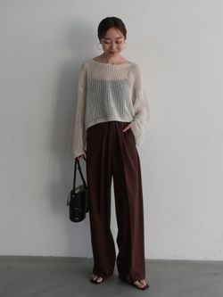 洗える】メッシュショートプルオーバーのコーディネートスナップ