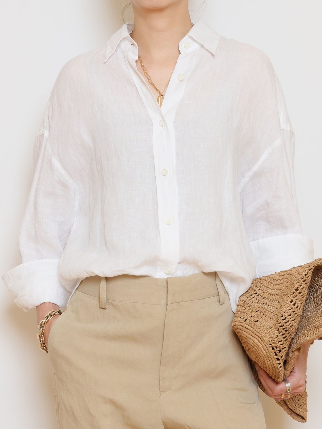 Linen シャツのコーディネートスナップ（MUSE）｜MUSE de Deuxieme