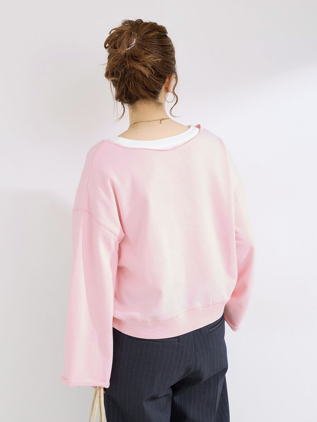 ウォッシャブル / シンプル裏毛スウェットプルオーバーの