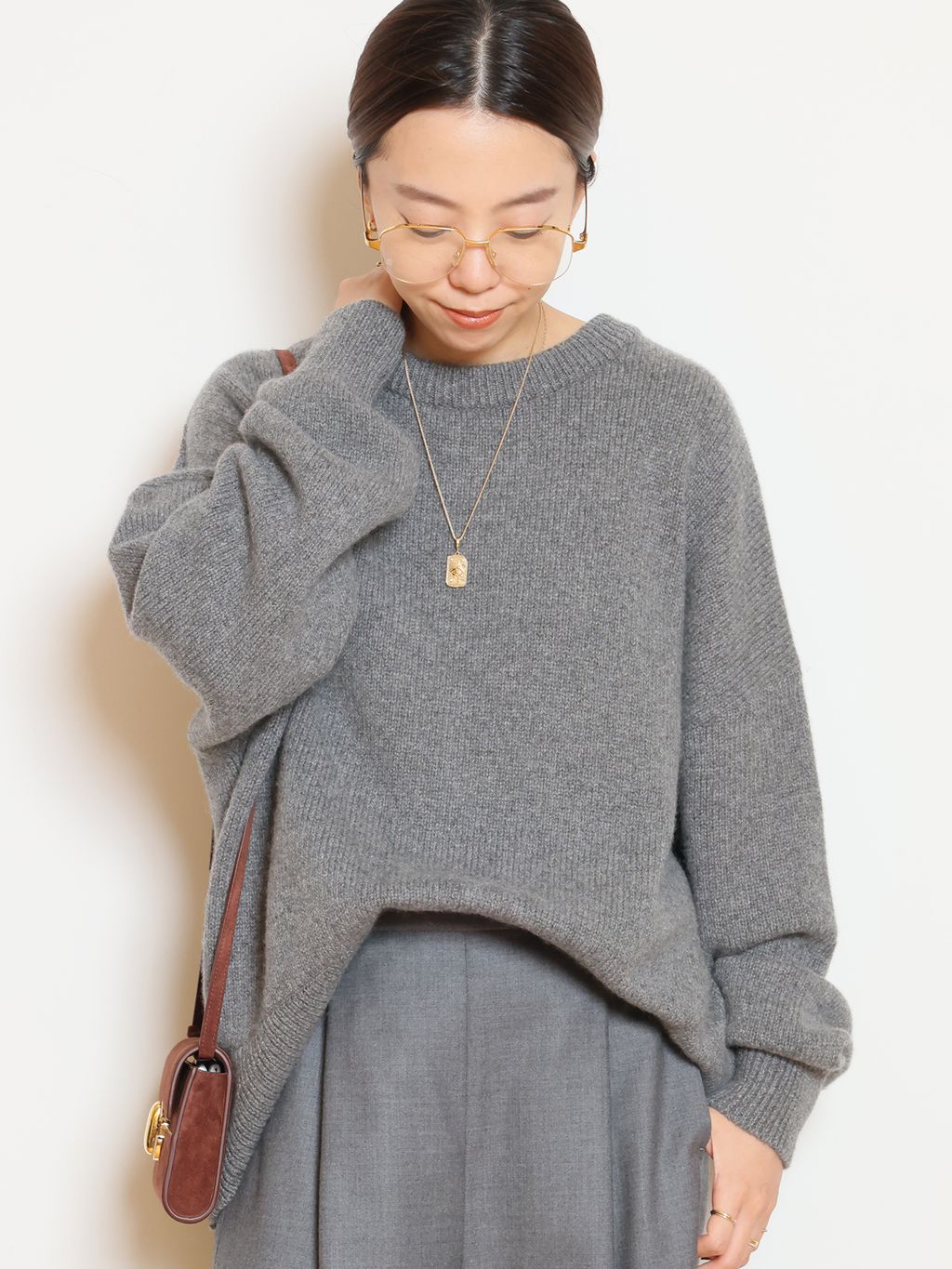 Cashmere Basic ニットのコーディネートスナップ（HASE）｜MUSE de