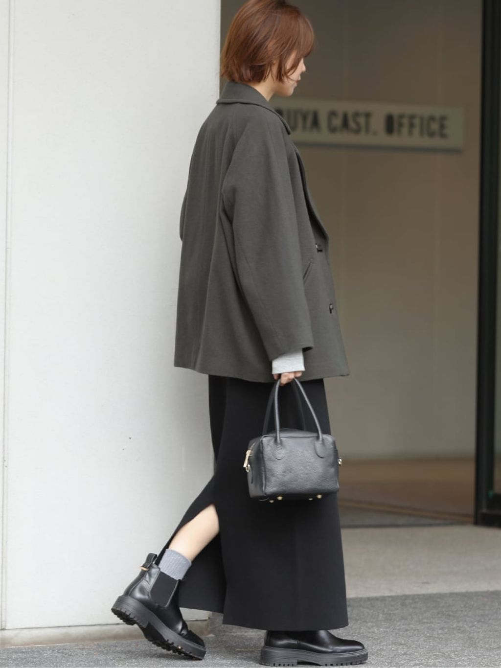 WEB限定》尾州ウールショートPコートのコーディネートスナップ（misato