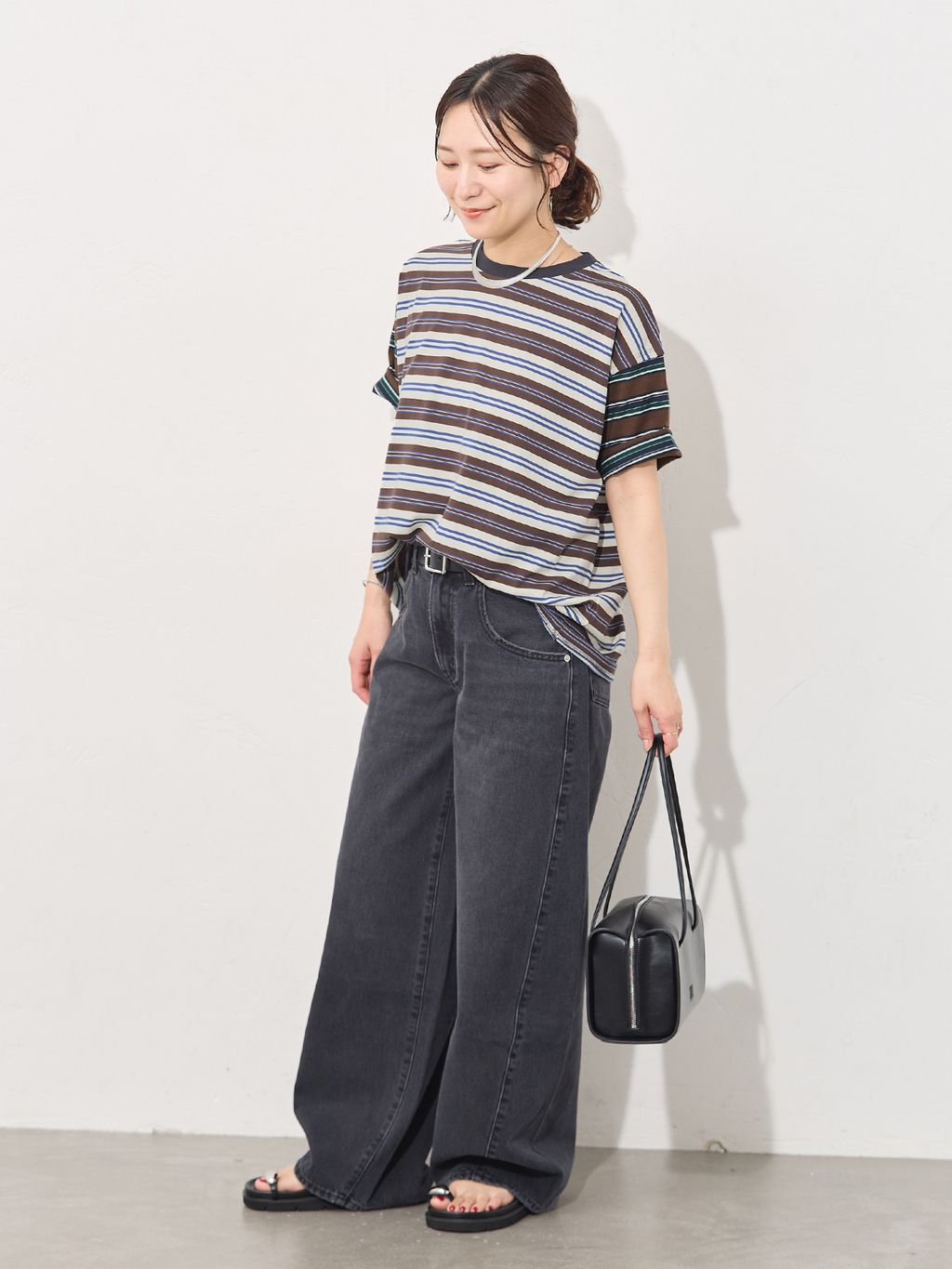 クレイジーボーダーTEEのコーディネートスナップ（chizu）｜JOURNAL