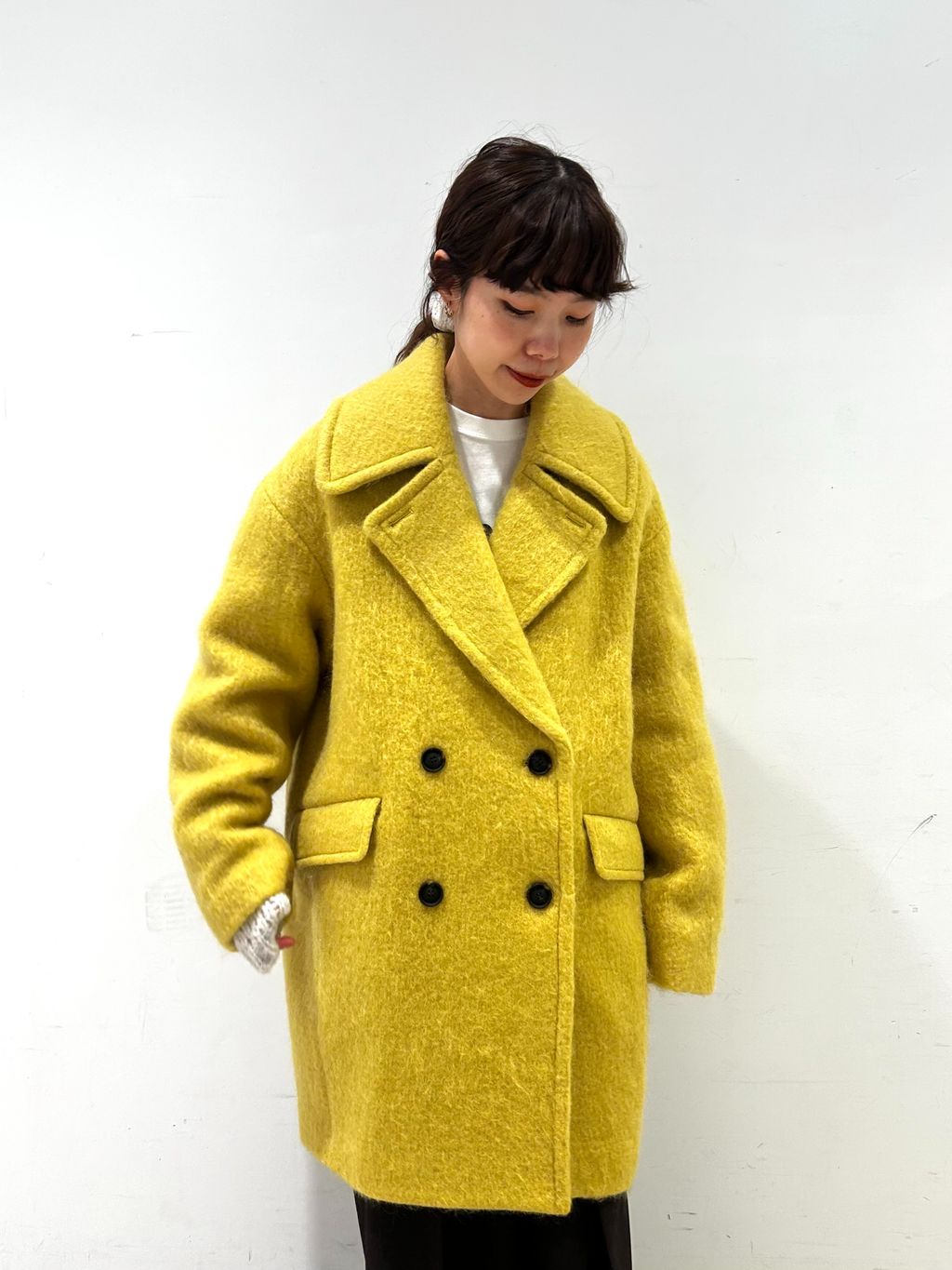 ビッグカラーシャギーコートのコーディネートスナップ（chiaki