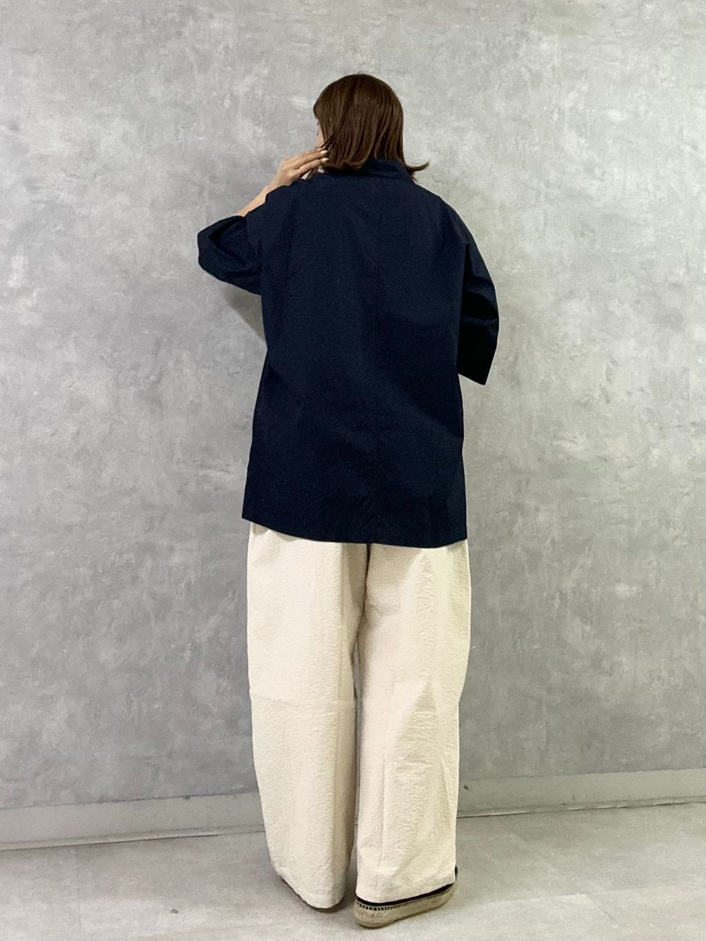 ATON】SUVIN BROAD WASHED HALF SLEEVE SHIRのコーディネートスナップ