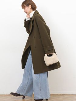 ジャーナル　JOURNAL STANDARD RELUMEコクーンミドルコート 追加》ピュアラムロングコクーンコートのコーディネートスナップ