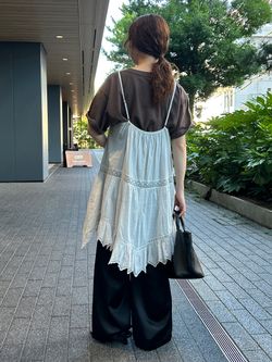 追加》リバーレースキャミワンピースのコーディネートスナップ（nabe