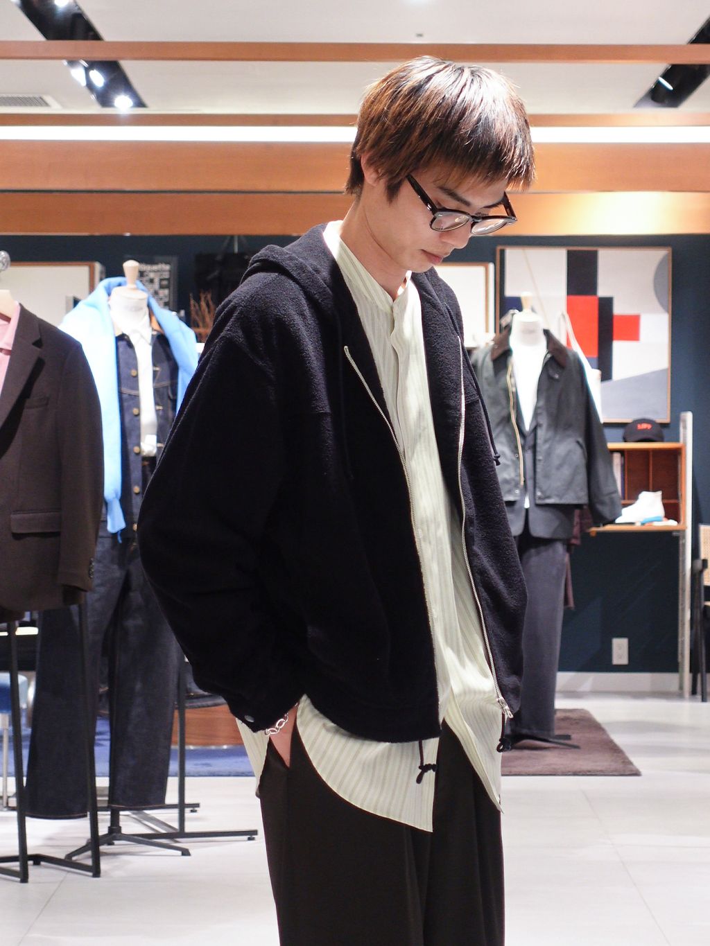 AURALEE (オーラリー)COTTON NYLON PILE ZIP PARKAのコーディネート