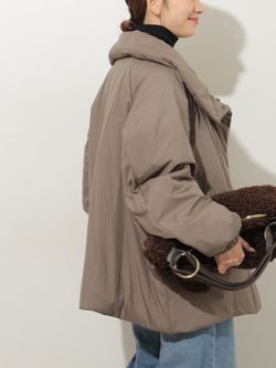予約》撥水タフタビッグカラー中わたブルゾンのコーディネートスナップ