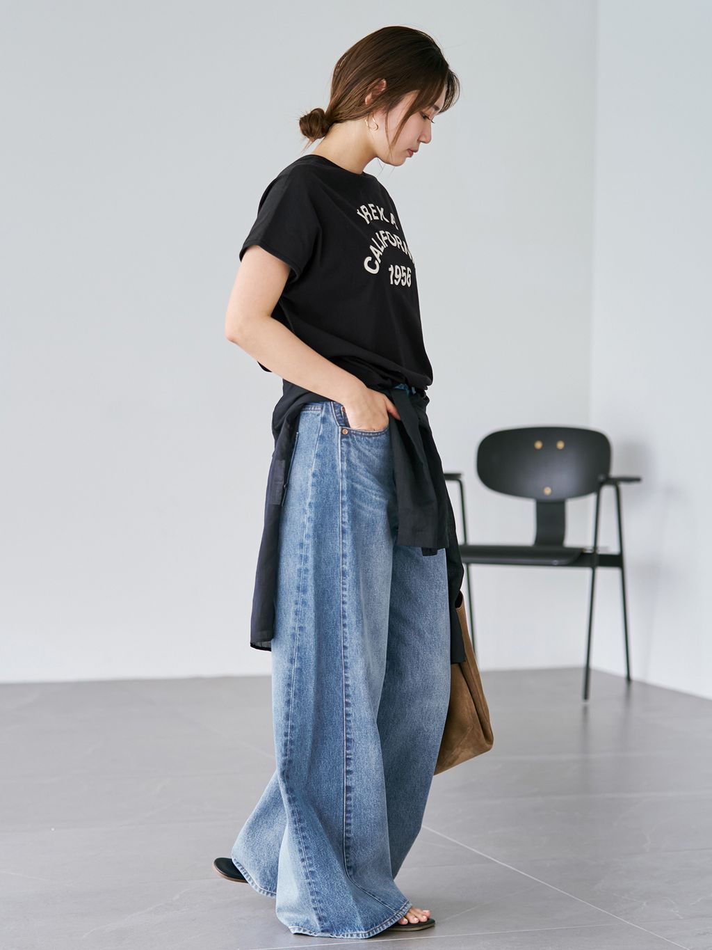 追加》REMAKE WIDE DENIM パンツのコーディネートスナップ（yuzuki