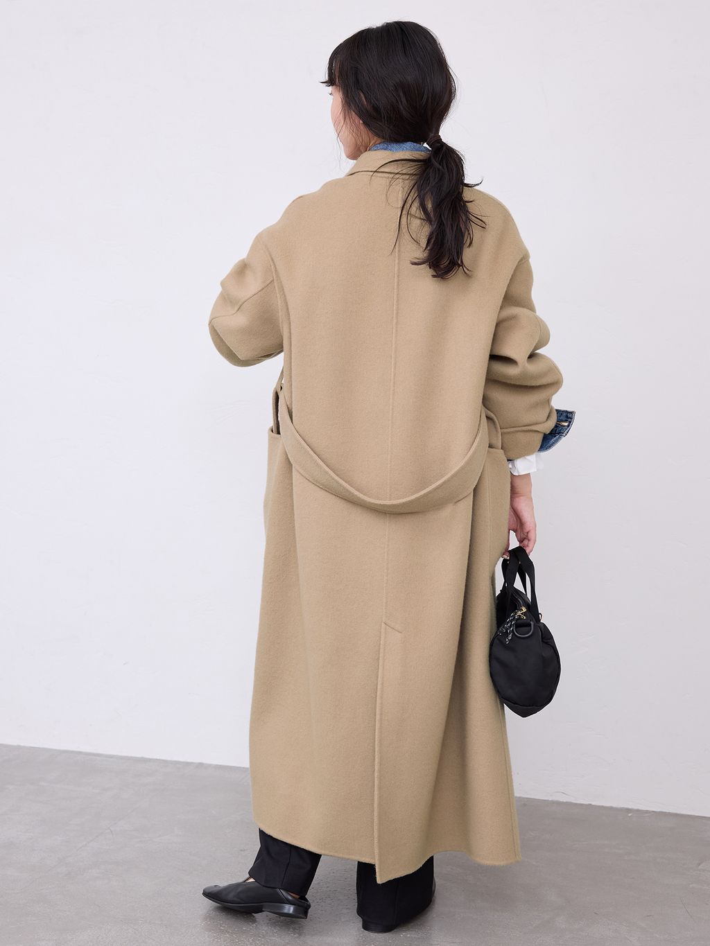 souple wool ダブルフェイスロングコートのコーディネートスナップ