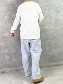 VAS-Y LENTEMENT】 POPLIN STRIPE EASY PANTSのコーディネートスナップ