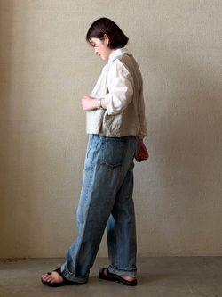 13OZ クラッシュダメージデニムのコーディネートスナップ（A.D