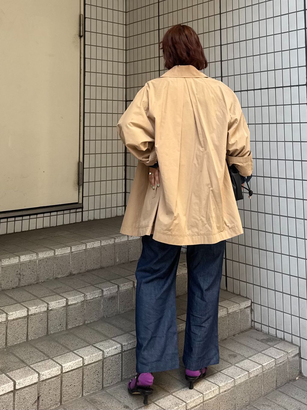追加》コットンニュアンストレンチコートのコーディネートスナップ