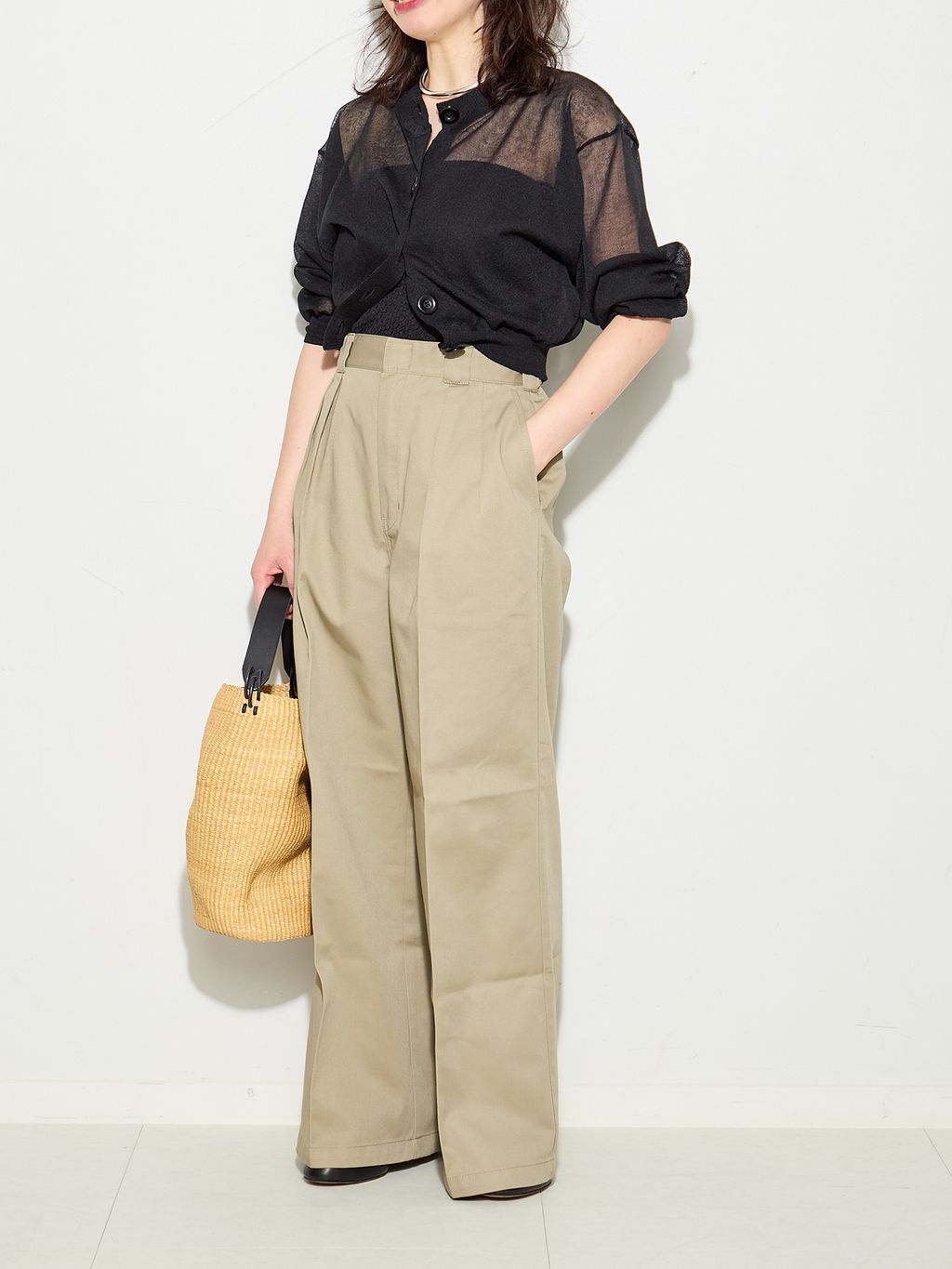 JANE SMITH*DICKIES*L'ESSAGE】別注 2タックBIGパンツのコーディネート