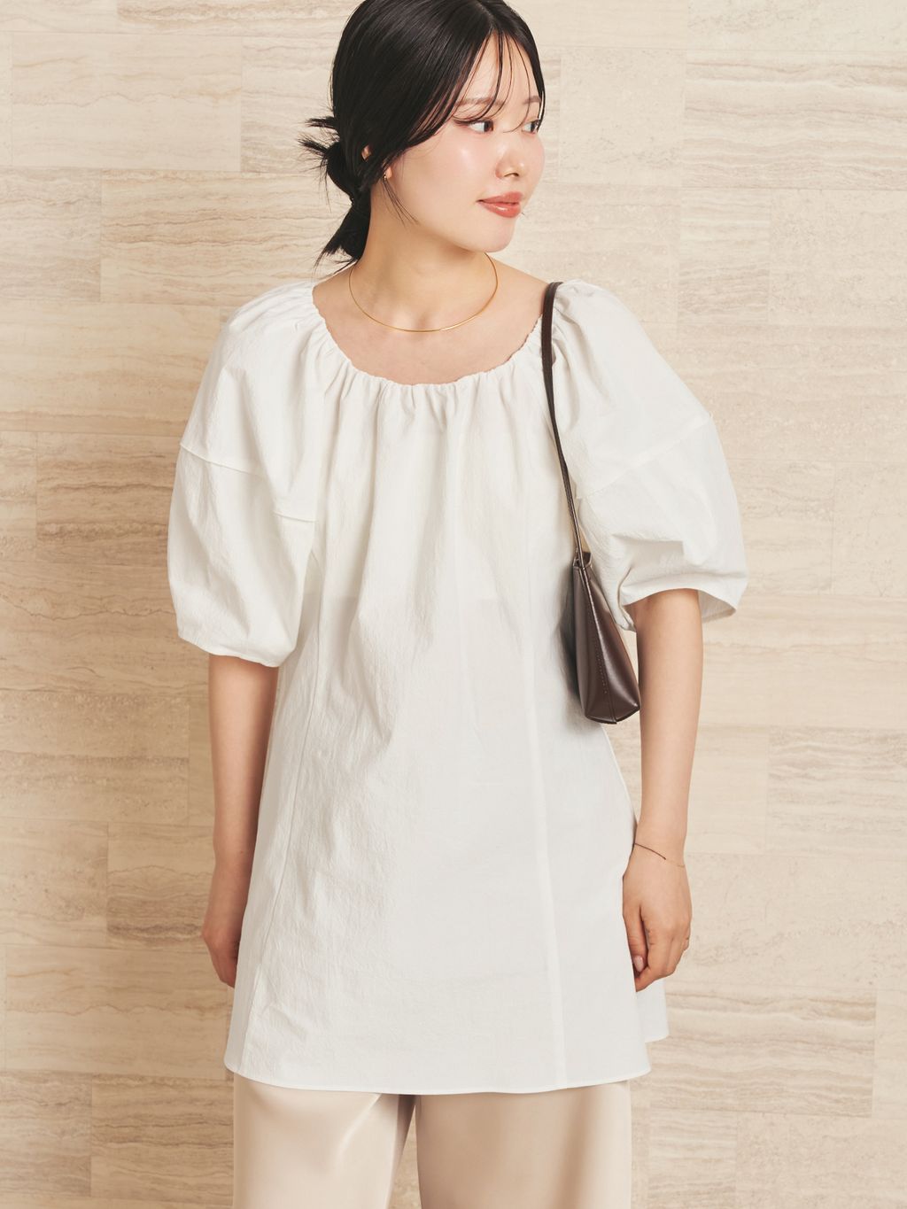 Plage Puff Sleeves Round シャツ＊新品未使用＊プラージュ 予約》R'IAM PUFF ブラウスのコーディネートスナップ（risa）｜Plage