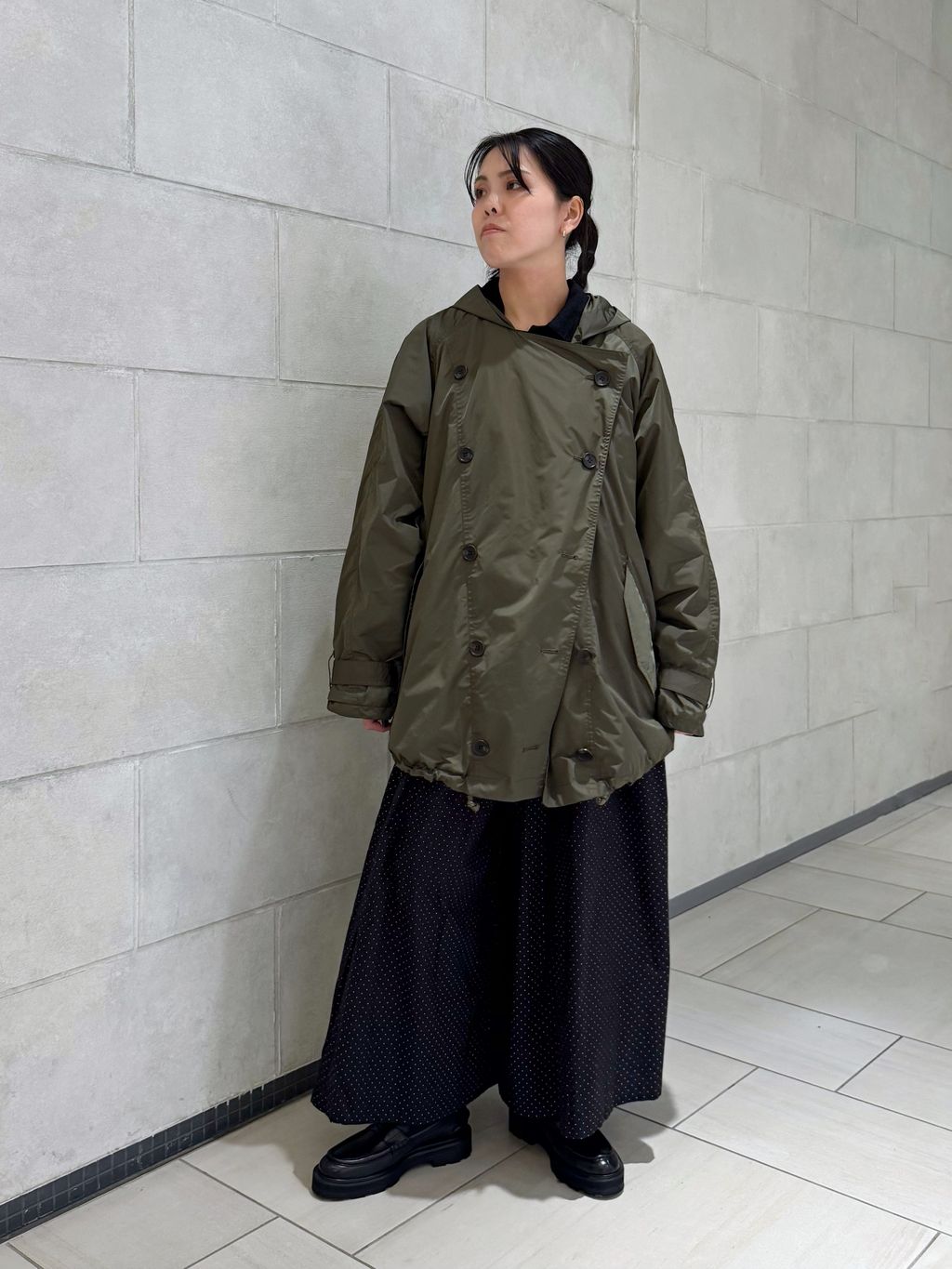 まり ジャーナルスタンダードラックス　ナイロンハーフコート ナイロンハーフコートのコーディネートスナップ（Y.K）｜journal