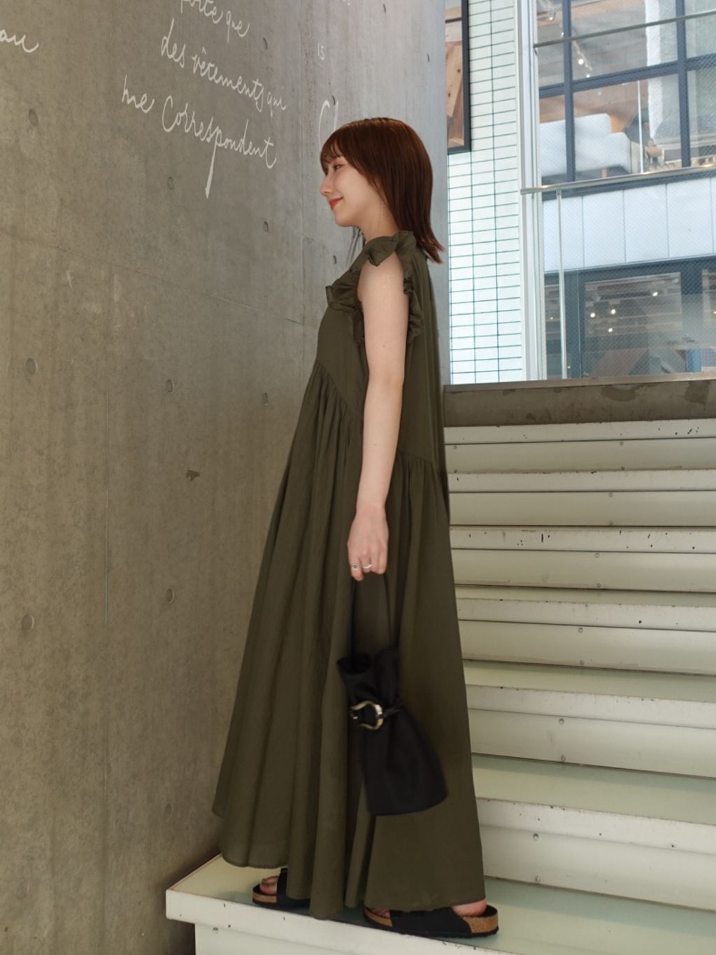 コットンボイルフリルワンピースのコーディネートスナップ（ayano