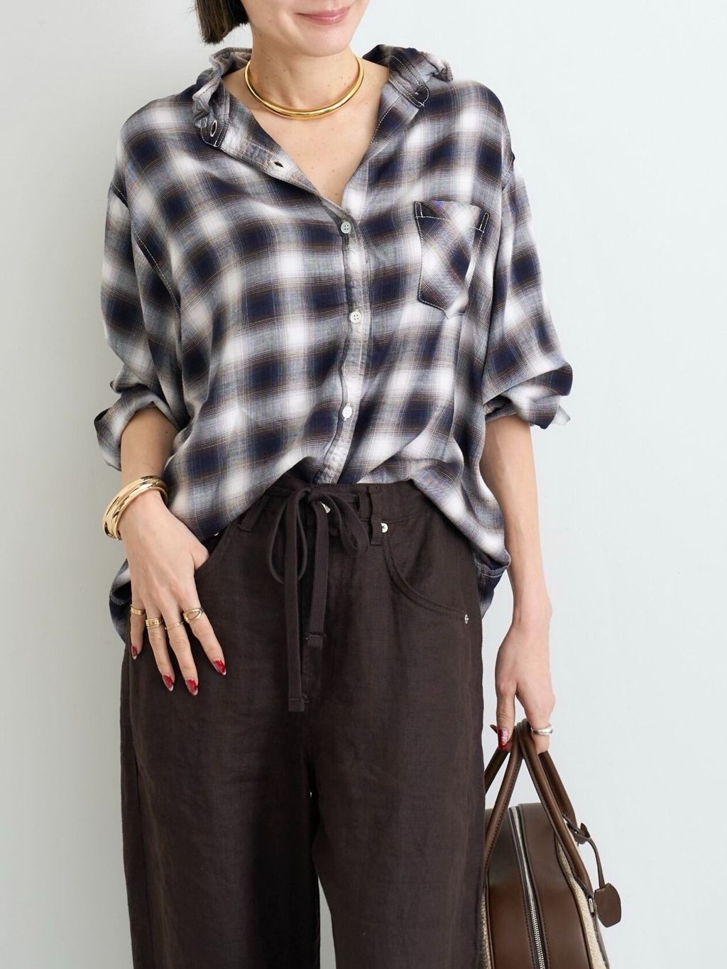 美品　REMI RELIEF レミ レリーフ　L'Appartement ベスト REMI RELIEF/レミ レリーフ】 CHECK SHIRTのコーディネートスナップ