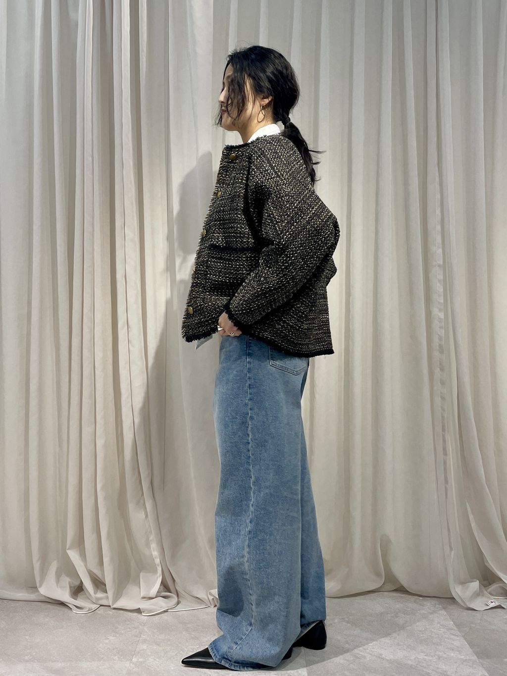 予約》GIOLICA TWEED ドルマンジャケットのコーディネートスナップ