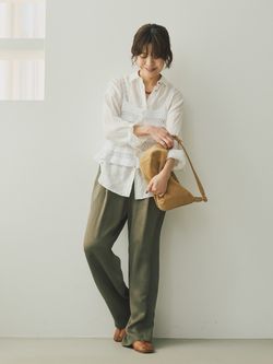コットンカギ針 ニットキャミソールのコーディネートスナップ（Miho