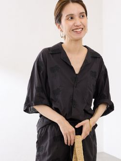 COUTURE DADAM/クチュールドアダム parm tree embroidery シャツの