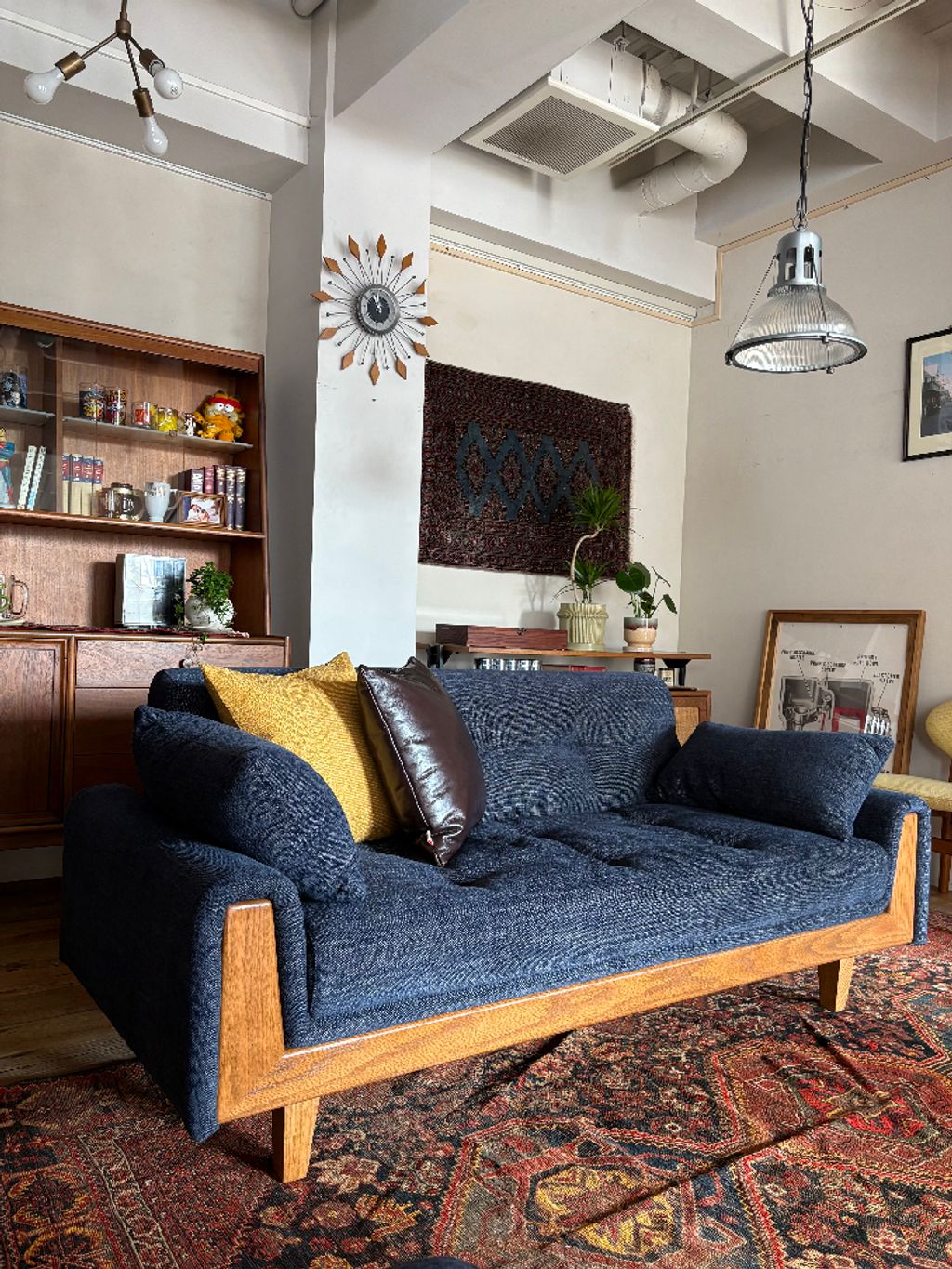 大型商品》WINDAN SOFA W1720 2nd NAVY ウィンダンソファの