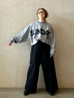 SUNDAY プリントスウェットのコーディネートスナップ（OE）｜journal
