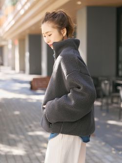 WEB限定カラー有り》リバーシブルボアブルゾンのコーディネート 