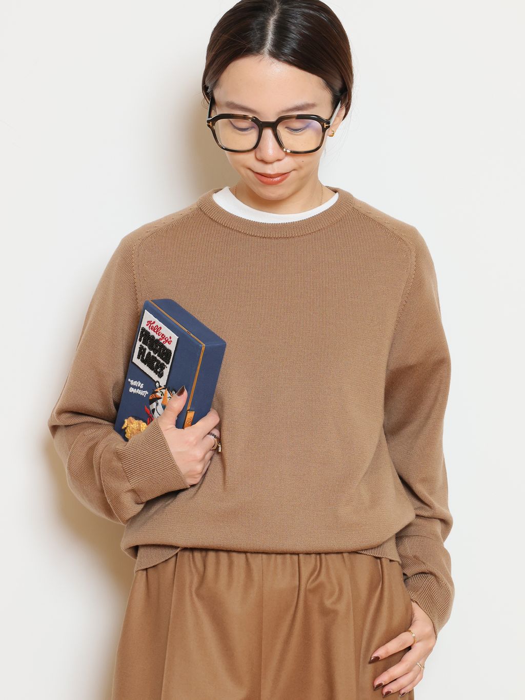 ☆ほぼ未使用☆ミューズドゥーズィエムクラス　スムース クルーネック プルオーバー WISH クルーネックプルオーバーのコーディネートスナップ（HASE