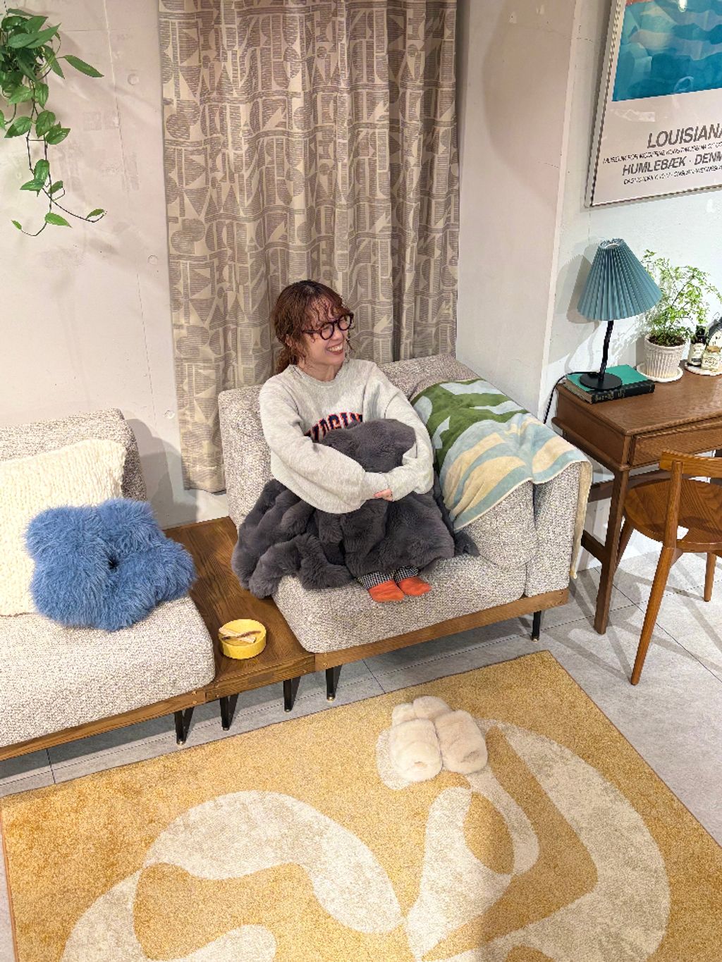 FUR BLANKET S 71X120 フェイクファー ブランケットのコーディネート