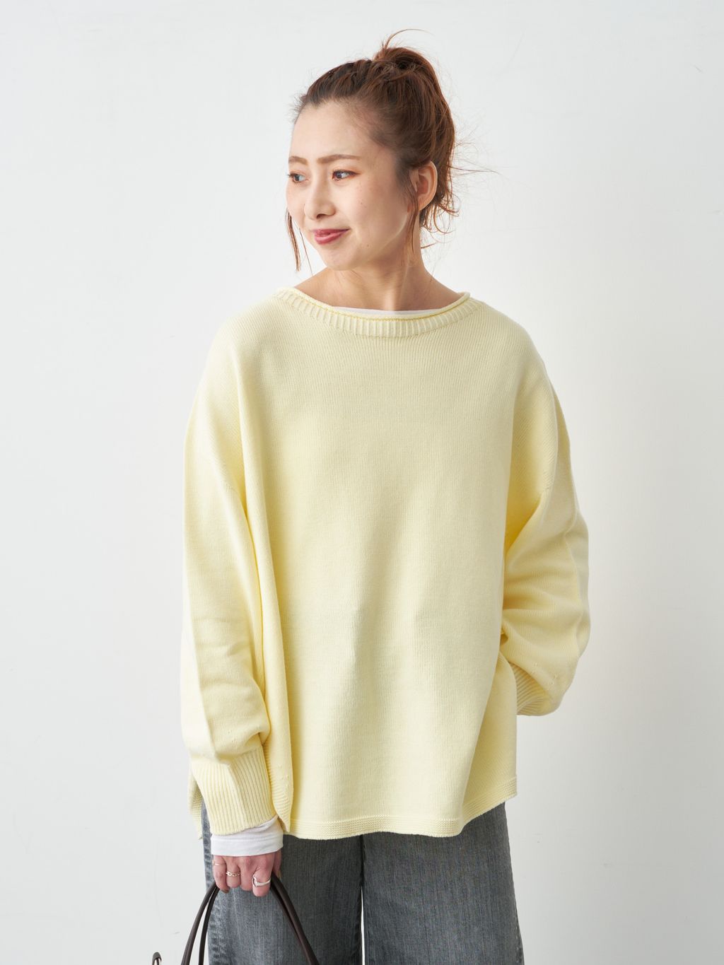 追加2》シアーボートネックプルオーバーのコーディネートスナップ