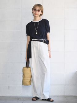7oz デニムタックパンツのコーディネートスナップ（marina）｜CALMER