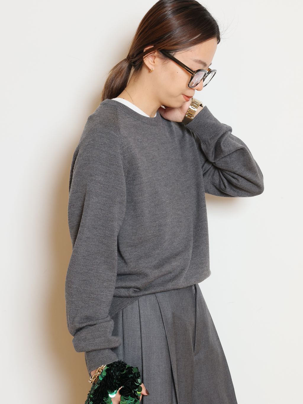 WOOL TUCK パンツのコーディネートスナップ（HASE）｜MUSE de Deuxieme