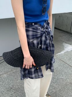 新色有り / 追加》18Gリブニットタンクのコーディネートスナップ