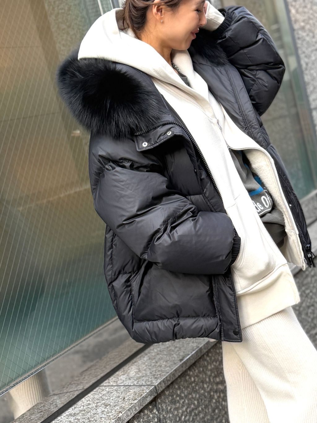 YVES SALOMON/イヴ サロモン】 DOWN WITH FOX FURのコーディネート