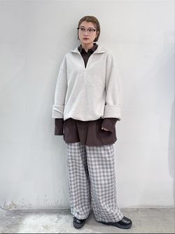 追加》FELTED WOOL HALF ZIP TOP：カットソーのコーディネートスナップ