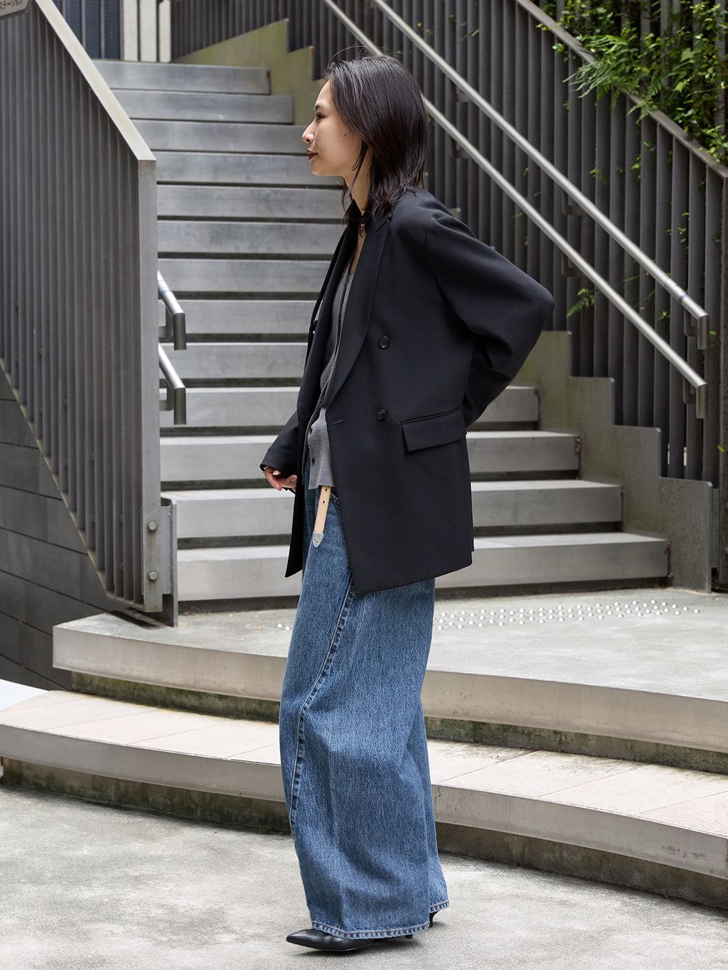 追加3》ウールライクストレッチジャケットのコーディネートスナップ