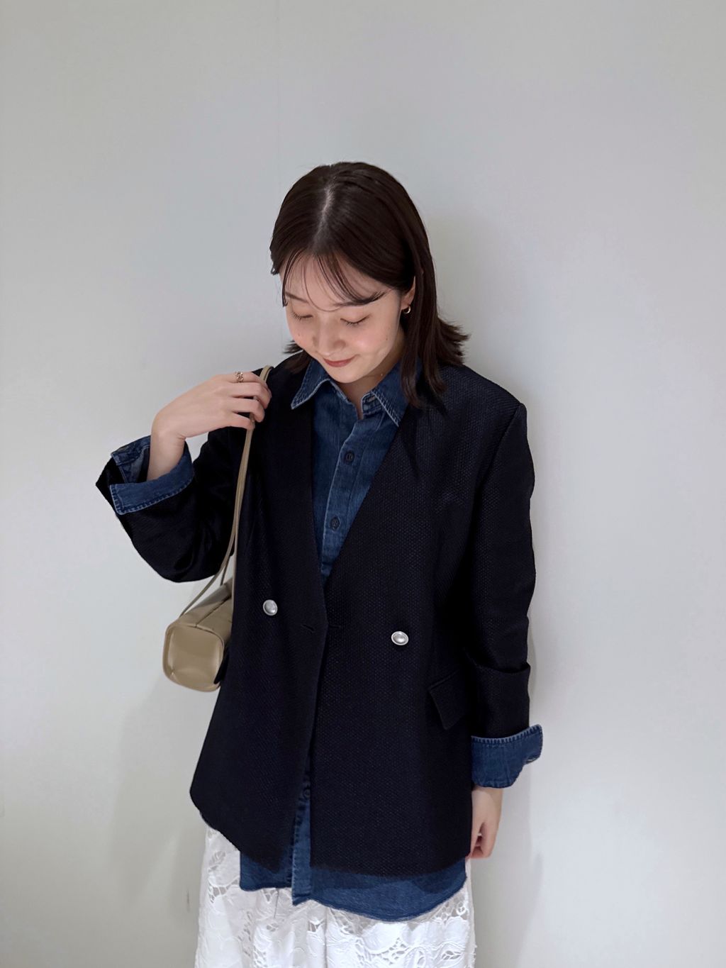 &NAVY ツィーディーダブルジャケットのコーディネートスナップ（nemu