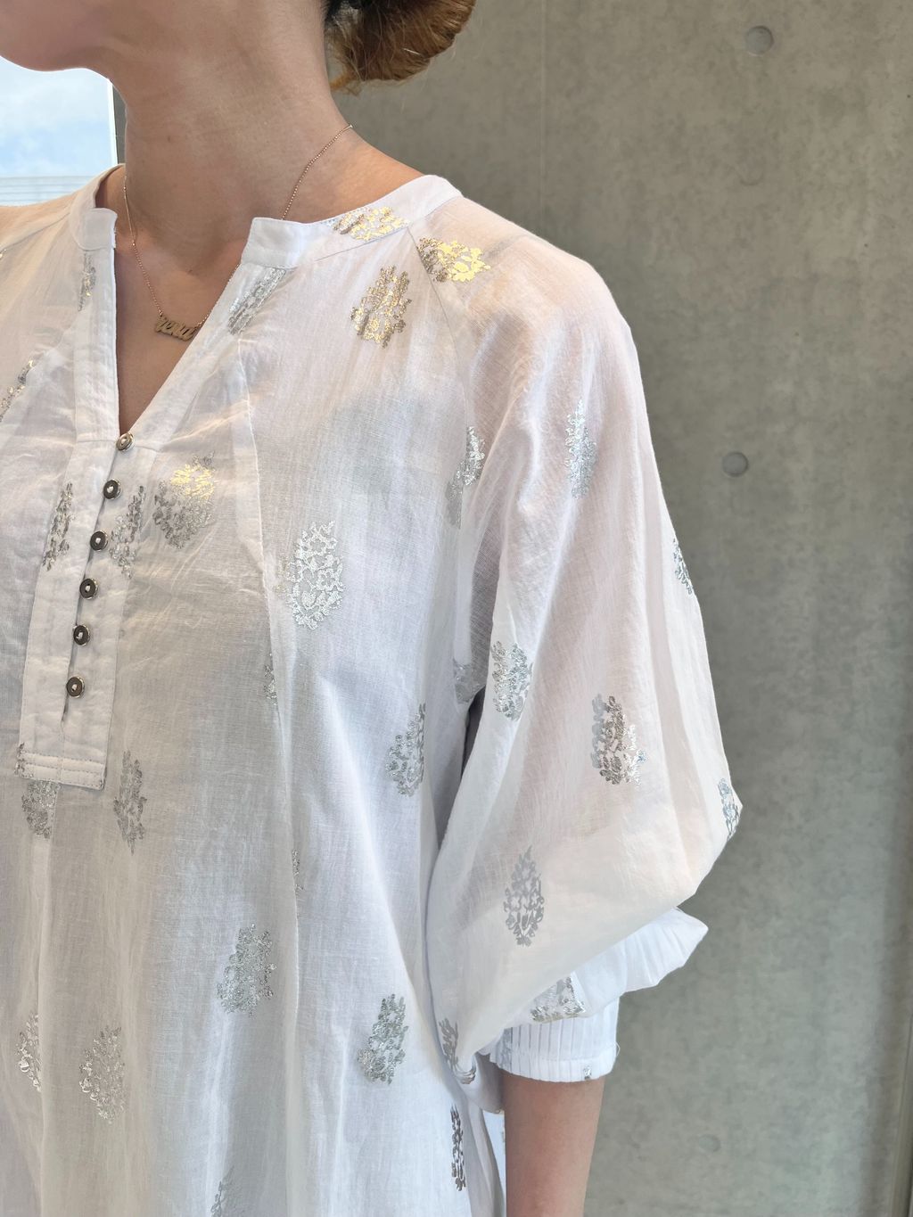 ne Quittez pas/ヌキテパ】 Flower Print Sleeve Dress（大人サイズ 