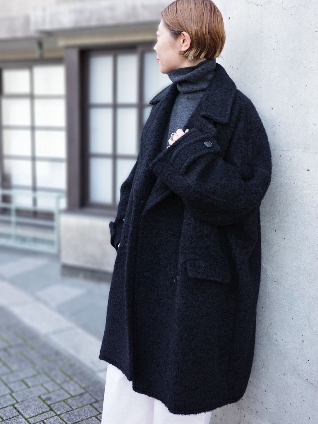 【しんちゃん】JOURNAL STANDARD コート モヘヤシープ P-コートのコーディネートスナップ（Y.S）｜journal