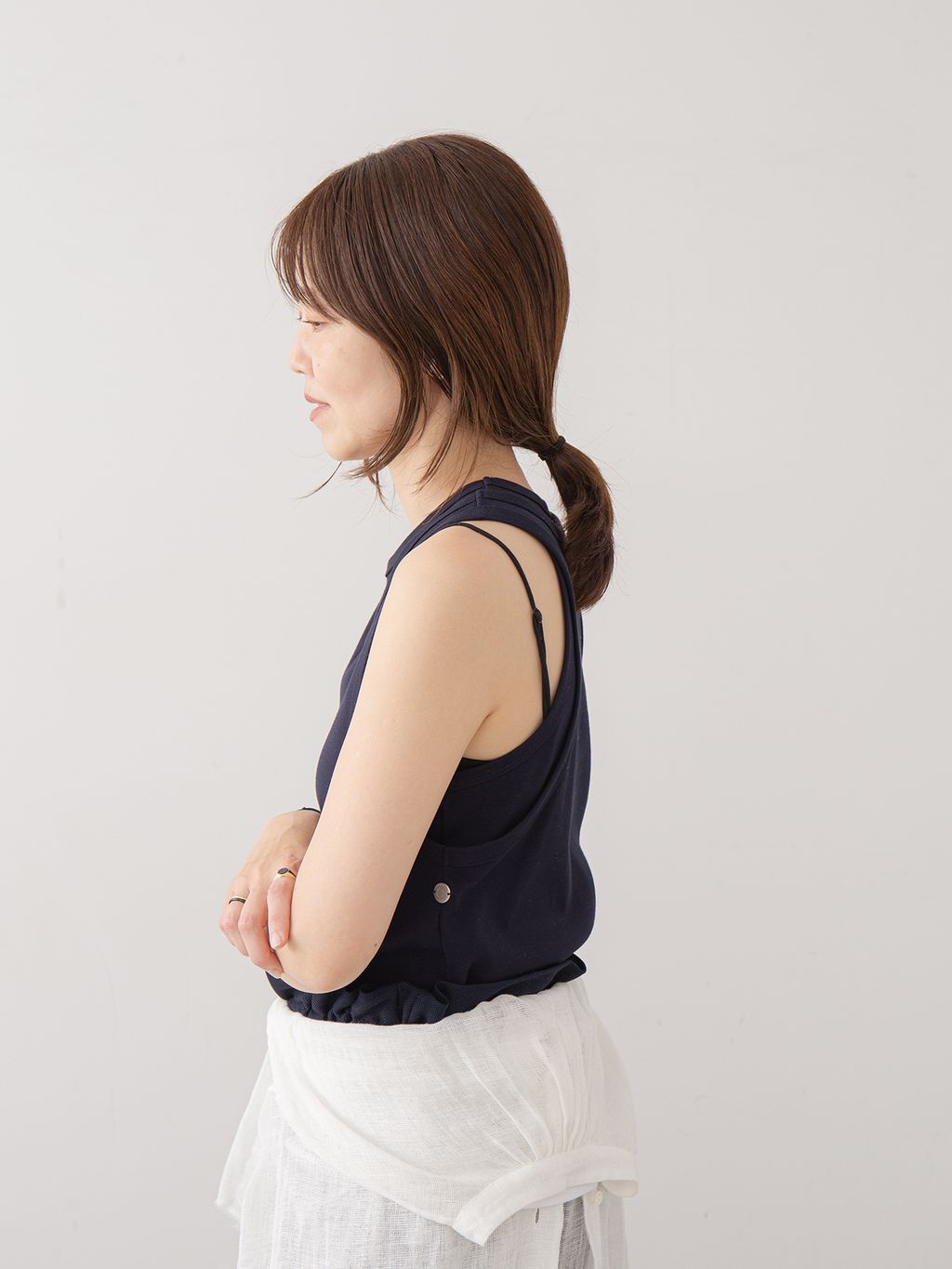LINEN MESH SHIRT/リネンメッシュシャツのコーディネートスナップ 