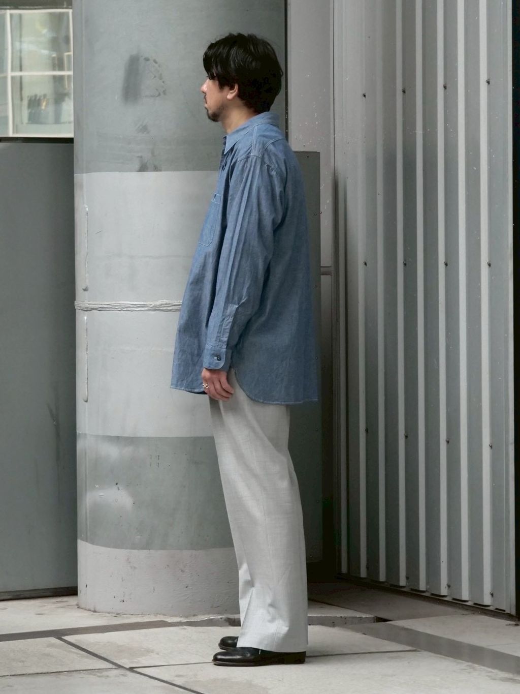 LE / エルイー】 EX-WIDE chambray SH:シャツのコーディネートスナップ